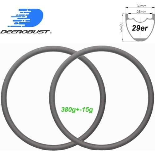 29er 30mm x 30mm MTB XC Carbon Rim 29inch Hookless Tubeless Matte Glossy 24 28 32 Holes Disc Brake Mountain Bike Wheel UD 3K 12K