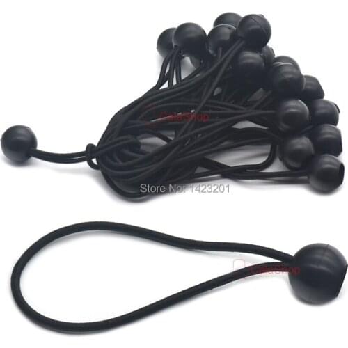 5/12/25 Pcs / Lot 17CM 6" Ball Bungee Cords Elastic String Canopy Tarp Tie Down Straps Tent Fix Ropes Black