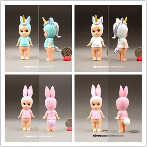 6Pieces 6cm High quality solid material angel and devil trumpet Angel Doll Fashion Doll Baby Doll hand made model ornament