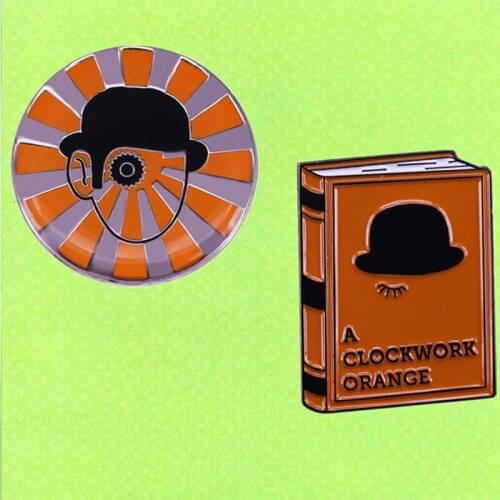 Alex DeLarge Stanley Kubrick Anthony Burgess dystopian crime film novel enamel lapel pin psychology youth gang political brooch