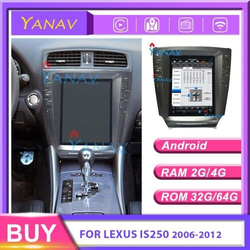 Tesla style car dvd player For-LEXUS IS250 2006-2012 Car Multimedia audio Player Car stereo Car GPS Navigation vertical screen