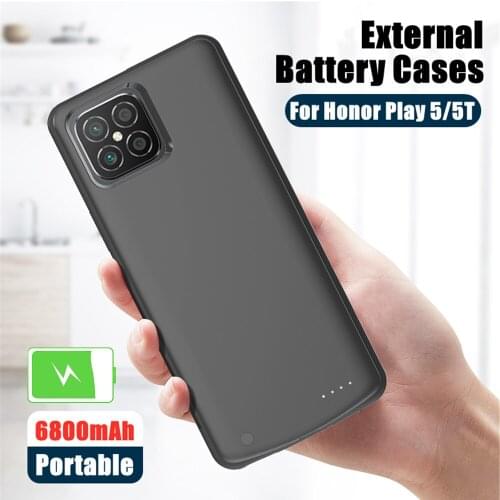 Battery Charger Cases For Honor Play 5T Battery Case 6800mAh Powerbank Charging Cover For Honor Play 5 Shockproof Battery Cover