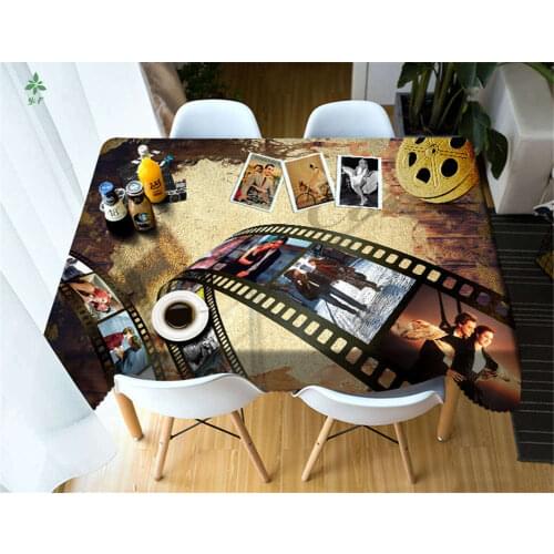 Color Film 3d Tablecloth Rectangular Wedding Banquet Party Picnic Decoration