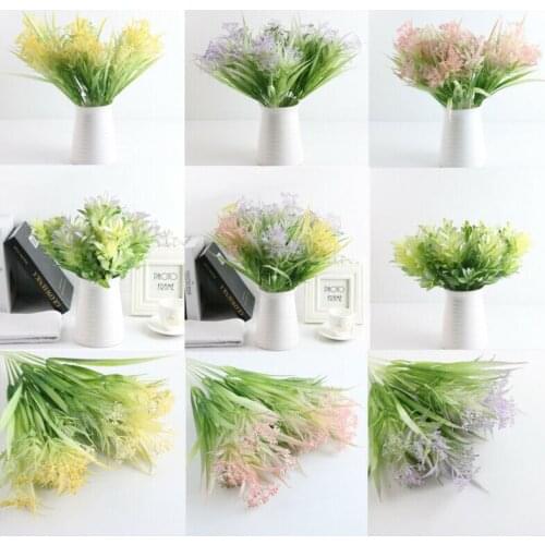 Hot Sale Artificial Olive Branches Green Leaf Plants Water Grass Fake Leaf Home Decor --Not Included Vase