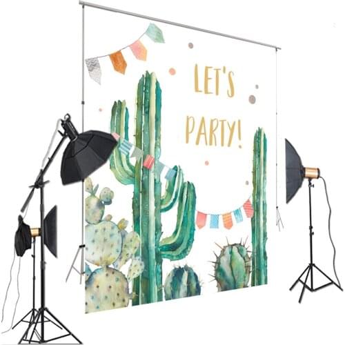 HUAYI Photography Backdrops Photo Backdrops Children Party Backdrop Cacti Background Backgrounds For Photo Studio XT-7289