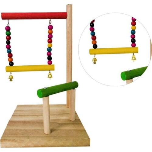 Bird Playground Birdcage Playstand Parrot Play Swing Parakeet Cage Wood Toy