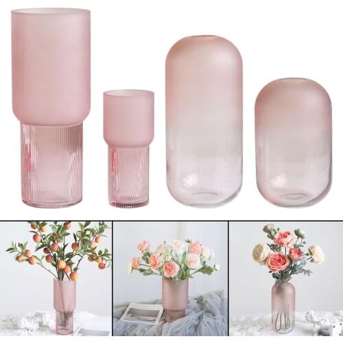 Art Clear Glass Flower Vase Jar Container Tabletop Centerpieces Home Decor