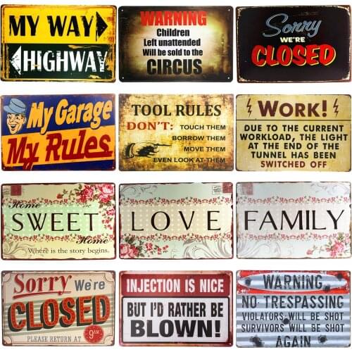 Metal Tin signs DADS BBQ, Warning Shot Sign Plaque Barn or Man Cave Craft Wall Painting