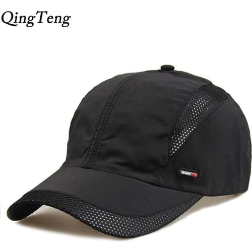 Summer Breathable Mesh Baseball Cap Brand Lightweight Quick-Drying Net Visor Sun Hat Black Dad Cap Men Snapback Hats