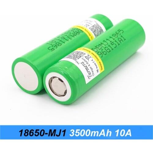 Lithium Batteries 18650 MJ1 3500mAh Battery 15A 18650 for 12V 16.8V 18V 21V 25V Drill Screwdriver Battery and E-bike Use Turmera