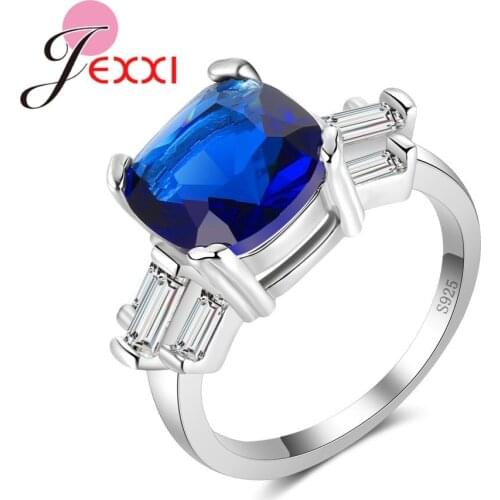 Fashion Cubic Zircon Vintage Cute Blue 925 Sterling Silver Rings Jewelry Hot Selling Accessories For Women Wholesale