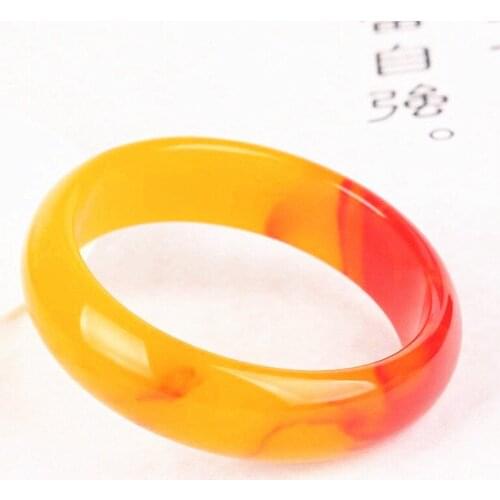 Natural Red Yellow Jade Bangle Bracelet Genuine Carved Fine Charm Jewellery Fashion Accessories Amulet for Men Women Lucky Gifts