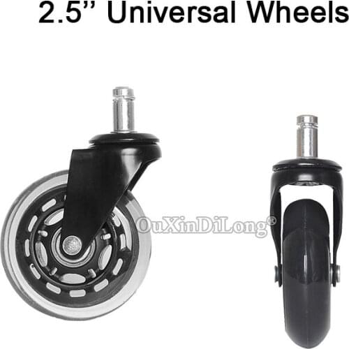 Brand New 5PCS 2.5'' Heavy Swivel Wheel Furniture Castors PU Mute Office Chair Casters Max Loading 160KG
