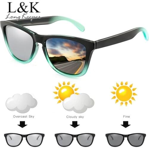 Classic Polarized Photochromic Sunglassses Men Women Change Color Driving Goggles Chameleon Square Glasses UV400 Eyewear Gafas