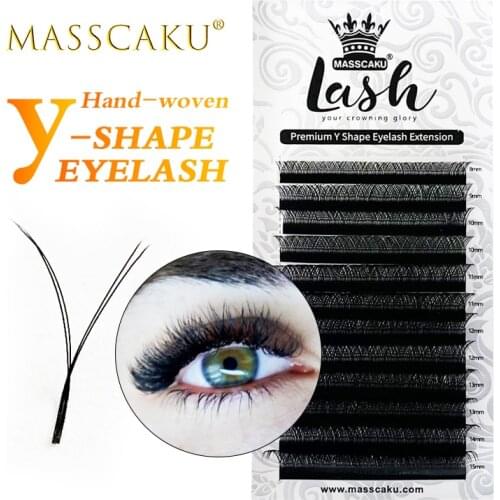 Wholesale premium natural synthetic mink eyelash Faux Y-shaped Brazilian Lashes 8-14mm Premade Volume Fans Cilios