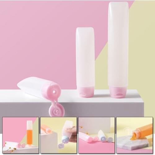 30ml 50ml Plastic Empty Squeeze Bottle Travel Lipstick Tube Refillable Makeup Sub-bottling Clear Cosmetic Container