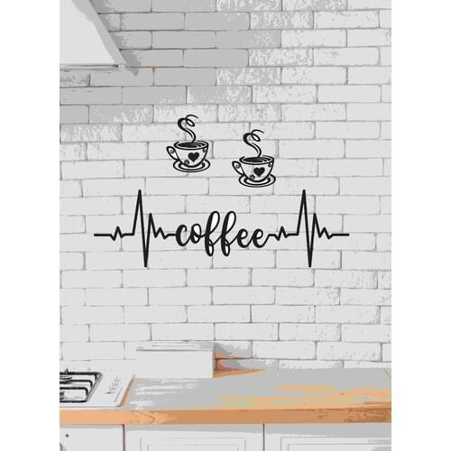 Gift Sandy Beach Heart Flow Coffee and Cup Wooden Decorative Kitchen Wall Table