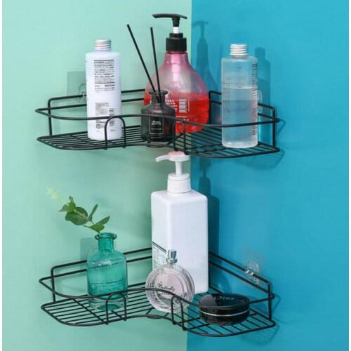 Bathroom Shelf Metal Shelf Storage Rack Stainless Steel Punch-Free Firm Shower Kitchen Fitted Wall Storage Organizer Rack