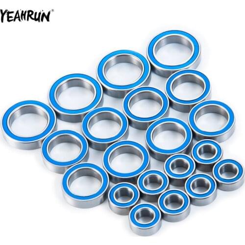 YEAHRUN 20pcs Ball Bearing Chrome Steel Rubber Sealed Bearings Kit For Redcat 1/10 Volcano EPX Pro & Tornado EPX Pro RC Car