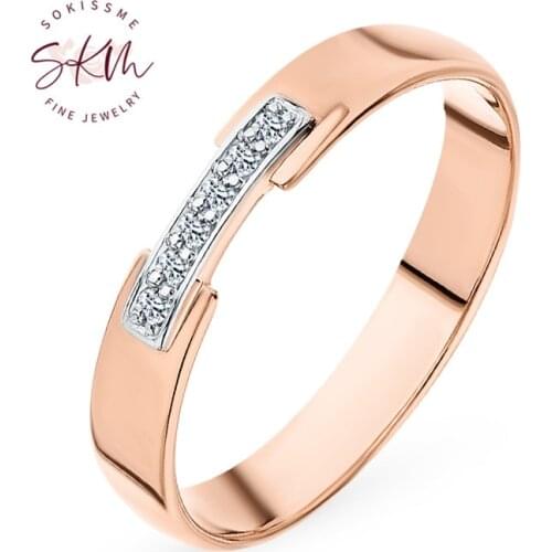 SKM Designer Diamond rings for women luxury 14k rose gold rings Engagement wedding rings designer Luxury Fine Jewelry