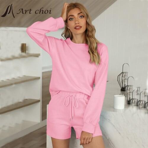 Spring Autumn Summer Two Piece Set Tracksuit Casual Outfit Sport Suits Women Shirt Blouse Tops Cotton Shorts Pants 2 Piece Sets