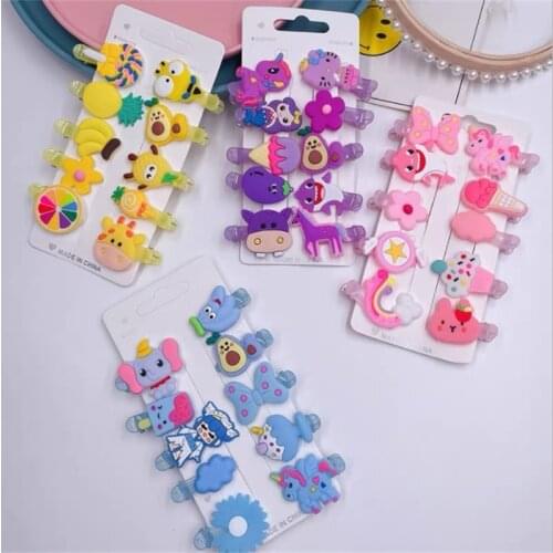 10PCS Fashion Cartoon Princess Side Bangs Clip Hair Baby Candy Headdress Small HairClip Children Do Not Hurt Hair Accessories