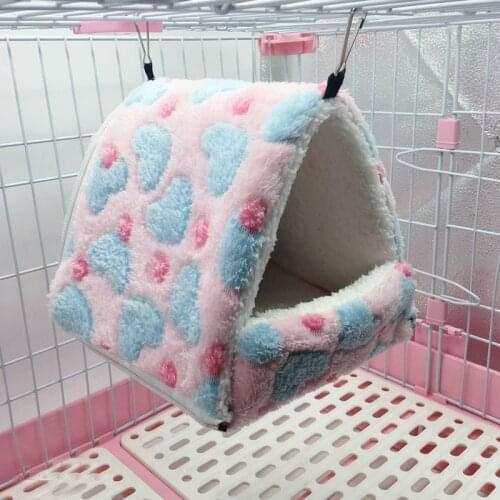 Zipper Detachable Hamster Hanging House Hammock Cage Small Bird Parrot House Small Rat Bed Fleece Warm Houses