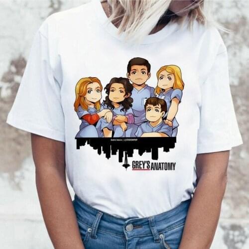 Cartoon Greys Anatomy T-shirts Women You're My Person Letter T Shirt 90s Harajuku Ullzang Fashion Tops Tee Korean Tshirt Female