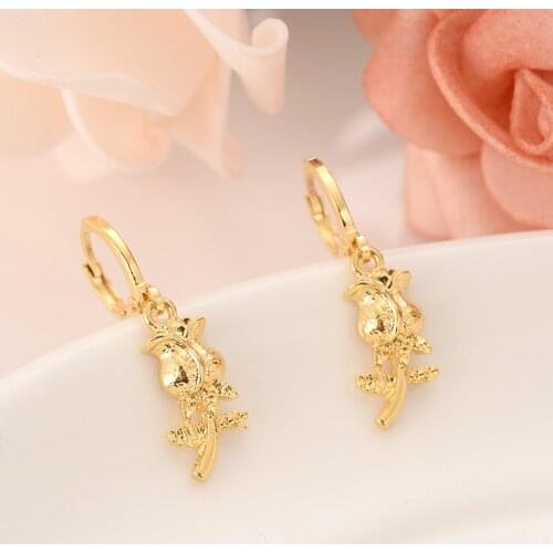 Bangrui Heart Earring For Girls/Ladies Birthday Gift Trendy Gold Color Engagement /Wedding Bands Promise Earring