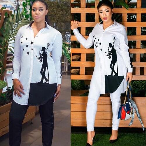 Fall Autumn Long Sleeve Shirt Dress Women 2019 Turn Down Collar Button Asymmetrical Character Print Loose Day Casual Mini Dress