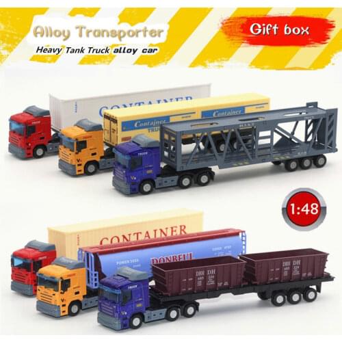 1:48 European Style Transporter Model Toy Child Interest Development Simulation Alloy Container Truck Gifts For Childrens