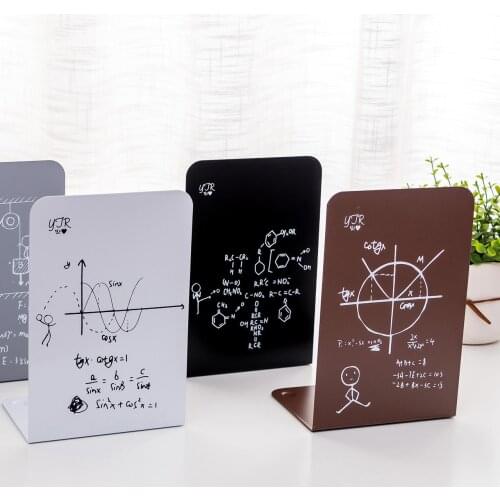 2Pcs Creative Decoration Book Stand Bookends L-shaped Desk Organizer Desktop Book Holder School Stationery Office Accessories