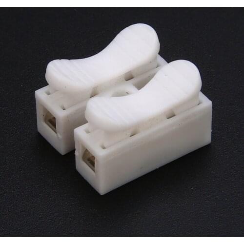 30pcs White Quick Splice Lock Wire Terminals Connectors No Solding Welding Quick 2Pins CH2 Electrical Cable Clamp Terminals