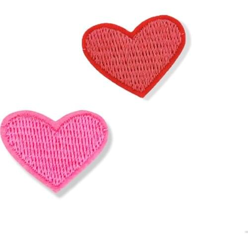 30Pcs Little Heart Embroidered Patches Iron On Patches Sewing Applique Badge Clothes Patch Stickers Apparel Craft Accessories