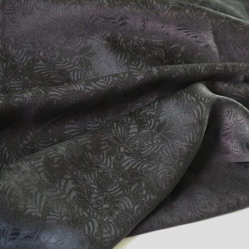 50cm*110cm 100% Silk Charmeuse Fabric Silk Jacuqard Dress Gown Mateial Pure Black