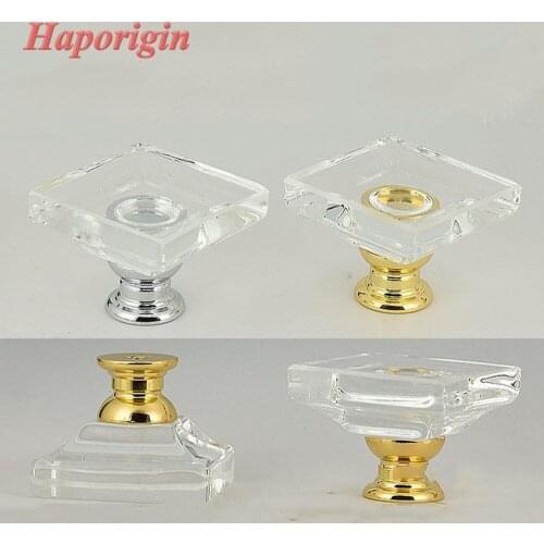 5x K9 Squer Clear Crystal Cabinet Drawer Knob Furniture Handles Glass Wardrobe Pulls Cupboard Hardware Dresser Shoes Box Knobs