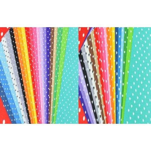 80PCS Felt Fabric Polka Dot Heart Printed 20 MIX COLOR Polyester DIY non-woven 29x29cm