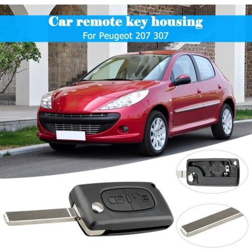 Car Accessories 2 Button Flip Folding Remote Control Key Box Blank Car Key Case For Peugeot 207 307 Auto Replacement Parts