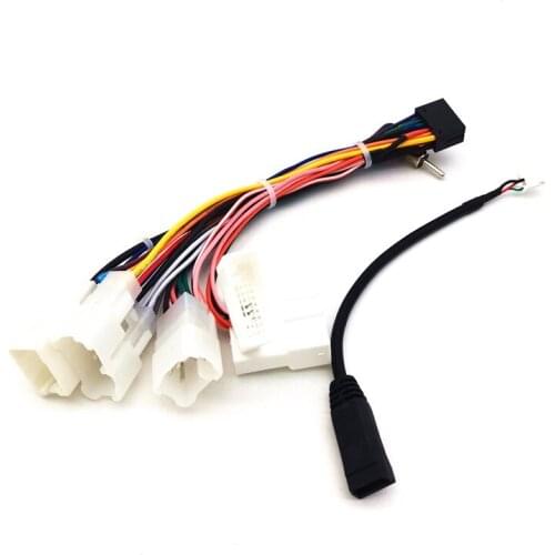 Car Stereo 16 PIN Wiring Harness Connector Adapter Android Power Cable Harness With USB For Toyota Stereo