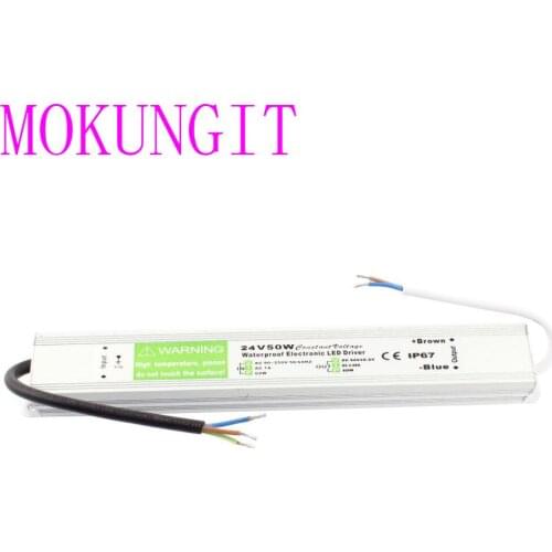 Fast shipping 30pcs DC 12V 50W waterproof electronic LED driver transformer power supply For 5050 3528 LED Light strip