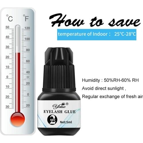 Fake Eyelash Extension Black Adhesive Glue False Eyelashes Glue -2-3 Second for lashes Extensions Professionals Long lasting 5ml