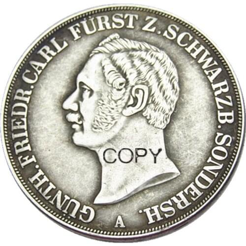 DE(22)Germany 1841 2 Thaler 3½ Gulden - Günther Friedrich Karl II Silver Plated Copy Coin