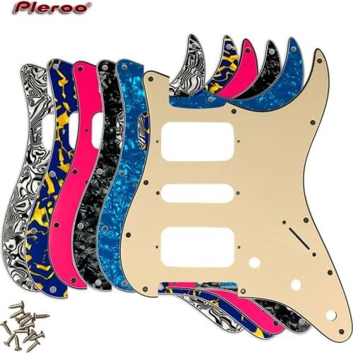 Guitar Parts - For USA\Mexico Fd Stratocaster 11 Screw Holes HSH Two Deluxe Humbuckers Single St Guitar pickguard Scratch Plate