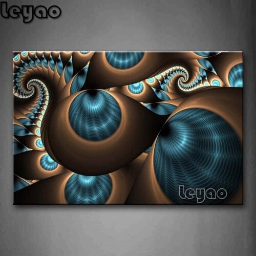 Diy 5d diamond painting Abstract blue brown like several holes