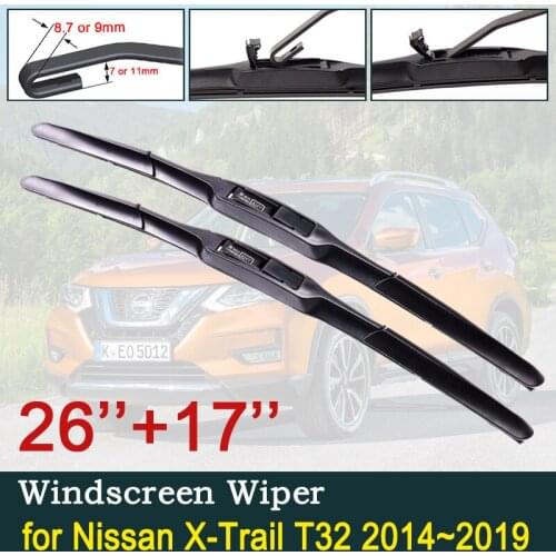For Nissan X-Trail T32 2014~2019 X Trail Front Windscreen Windshield Wipers Car Accessories Stickers Car Wiper Blades 2015 2016