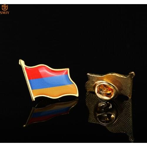 Armenia Euro Republic Enamel Flag Brooch Pin Cowboy Hat Travel Bag Lapel Wearable Patriot Brooch Badge Jewelry For Holiday Gifts