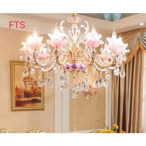 European-style crystal chandelier living room dining room bedroom villa chandelier duplex building French lamps