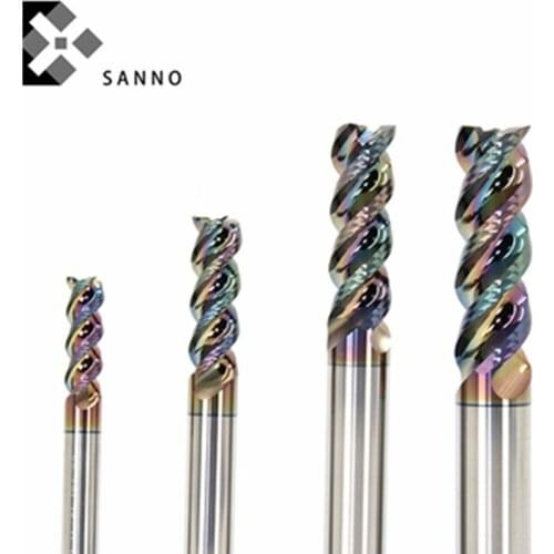 Aluminum processing milling cutter dry wet cutting milling tool 3Fx2x6x4x50L - 2Fx10x30x10x75L cnc carbide coating end mills