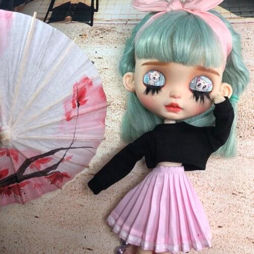 Cool Doll Black Garment Clothing Crop Top Pullover Sweater Tracksuit Sport Hoodie For 1/6 Doll Accessories