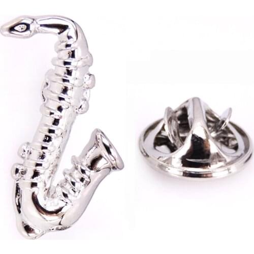 High quality Lapel Pin Saxophone Brooch mens suit shirt Lapel Badge Brooch Pin mens jewelry gift music Lapel Brooch Pin
